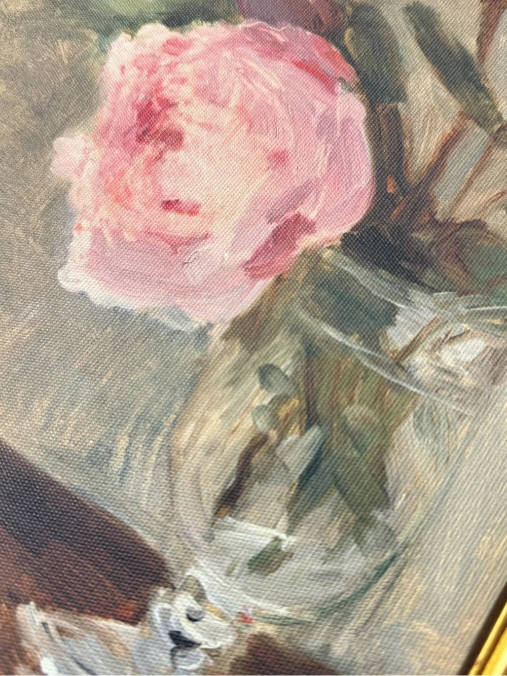 Wall Art｜Arched Gold Framed Floral Peonies Size 14” x 11”